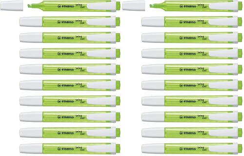 STABILO Marcador fluorescente swing cool - Caja con 10 unidades color verde (Paquete de 2)