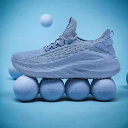 Image of Pozvnn Mens Walking Shoes Fashion Tennis Walking Slip on Sneakers Casual Gym Workout Lightweight Comfortable Trainers