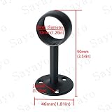 SAYAYO Uchwyt na drążek do zasłon z uchwytem na sufit do zasłon i szafek, czarny matowy ze stali nierdzewnej, średnica 32 mm, 2 szt., EFL4032B-2P-FR