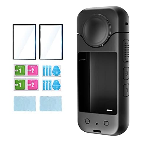 Supfoto Protection Cover for Insta360 X3 Accessories Kit,Body Silicone Cover, Screen Protector[2 Pack] for Insta360 X3 with Removable Lens Cover Cover