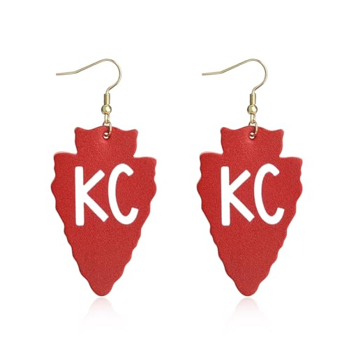3 pair Leather Earrings for Football Fans K&C Earrings Kansas City Inspired jewelry Earrings4