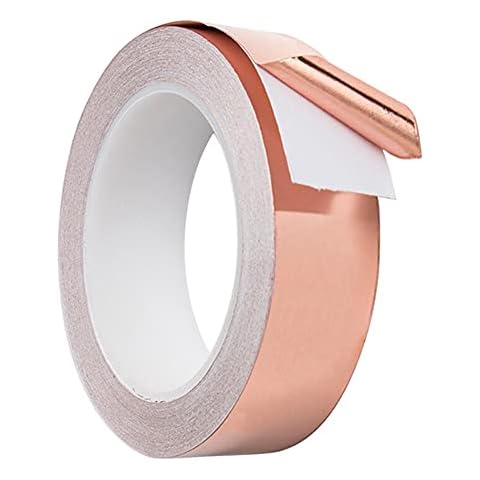 Gtwinsone Copper Tape Slug Repellent 25mmx20m Copper Foil Tape Ring Conductive Adhesive Copper Strips Anti Snails Copper Bands for Plant Pots Indoor Outdoor Garden Guitar EMI Shielding Cover