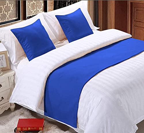 Eco Dream Bed Runner Scarf Solid Bed Runner Decorative Bed Runner Scarve - King (19" X 102") - Royal Blue #TOP28