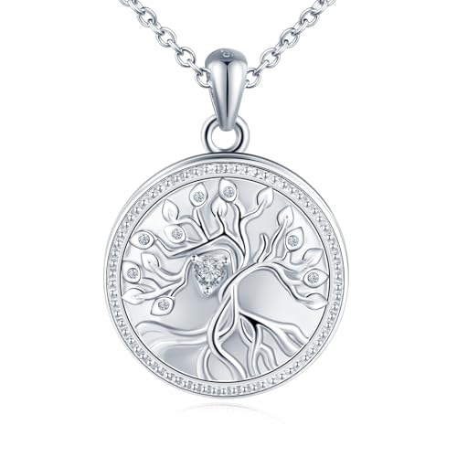 Chaîne collier arbre de vie argent pour robe hors épaule