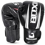 Boxing Gloves Men, Boxing Training Sparring Gloves，Muay Thai, Heavy Punching Bag Gloves 12 OZ，Black2