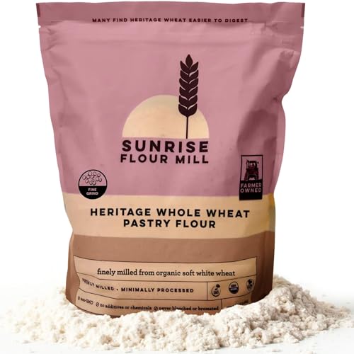 Image of Sunrise Flour Mill USDA Organic Heritage Whole Wheat Pastry Flour - 2 lbs | Great for Gluten Sensitive People | Easier to Digest with Less Bloating | No Bleaching or Bromating | Zero Additives