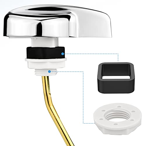 Image of Toilet Handle Side Mount, Universal Side Mount Toilet Copper Flush Lever Handle Repair Replacement Kit for TOTO Kohler Toilet Tank, 2-Pack Copper Lever