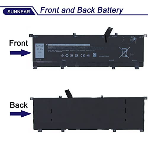 Image of 8N0T7 Laptop Battery for DELL XPS 15 9575 2-in-1 15-9575-D2801T