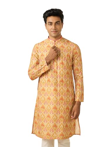 Kurta en soie imprimé homme vêtement traditionnel indien Diwas style Ikat