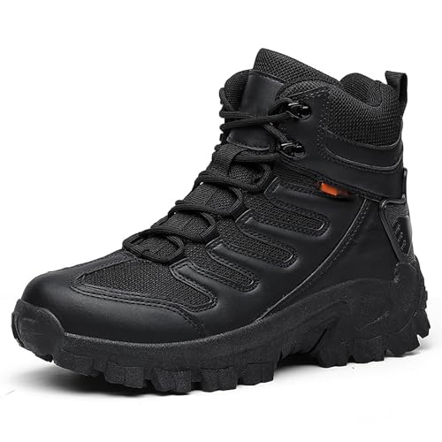 Youthful flying Tactical Military Boots for Mens Combat Patrol Airsoft Boots Outdoor Walking Hiking Boots Breathable(Size:39 EU,Color:Black)