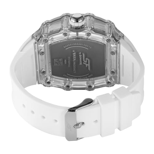 Image of SF Maiden Voyage Sport Watch Quartz Analog with White Dial White Silicon Strap Watch for Men - 77178PP05W