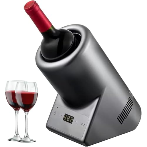 LIULIQ Enfriador De Vino Eléctrico para Una Botella, con Panel Táctil, Diámetro Útil De Botella De 92 Mm Y Rango De Temperatura De 5 °C a 18 °C, Temperatura Constante Inteligente para Refrigerar Vino