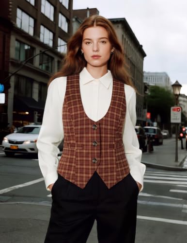 Image of GRACE KARIN Women's Suit Vest Top, Dressy Casual Sleeveless Button Waistcoat, Fromal Steampunk Blazer for Work Office