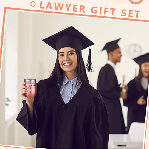 Roshtia 5 Pcs Lawyer Gifts Included 12 Oz Coffee Tumbler Mug Cosmetic Bag Candle Keychain Mirror Set Law School Gift For Female Attorney Student Paralegal Graduate #TOP6