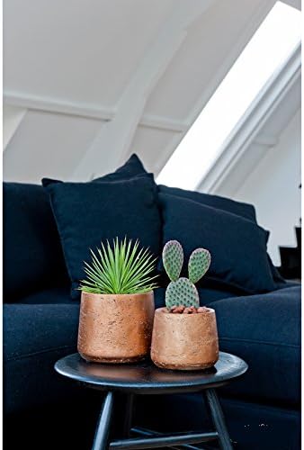 Pottery Pots Petite Metallic Copper Planter 8" H x 9" - Fiberstone Indoor and Outdoor Flower Pot