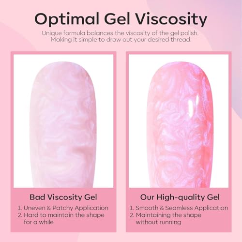 Image of modelones Glitter Gel Nail Polish Pastel Pink Glitter Gel Nail Polish Soak-Off UV Gel Polish - 28+ Days Long-Lasting Salon-Quality Nail Art for Spring DIY Manicure & Gift 15ML