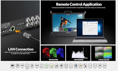 Image of LILLIPUT 17.3 Inch RM1731S-12G 4x12G-SDI 12G-SDI / HDMI2.0 Signals inputs & Output 1RU Pull-Out Rackmount Monitor with Quad-Split Multiview, Remote Control, HDR /3D-LUT