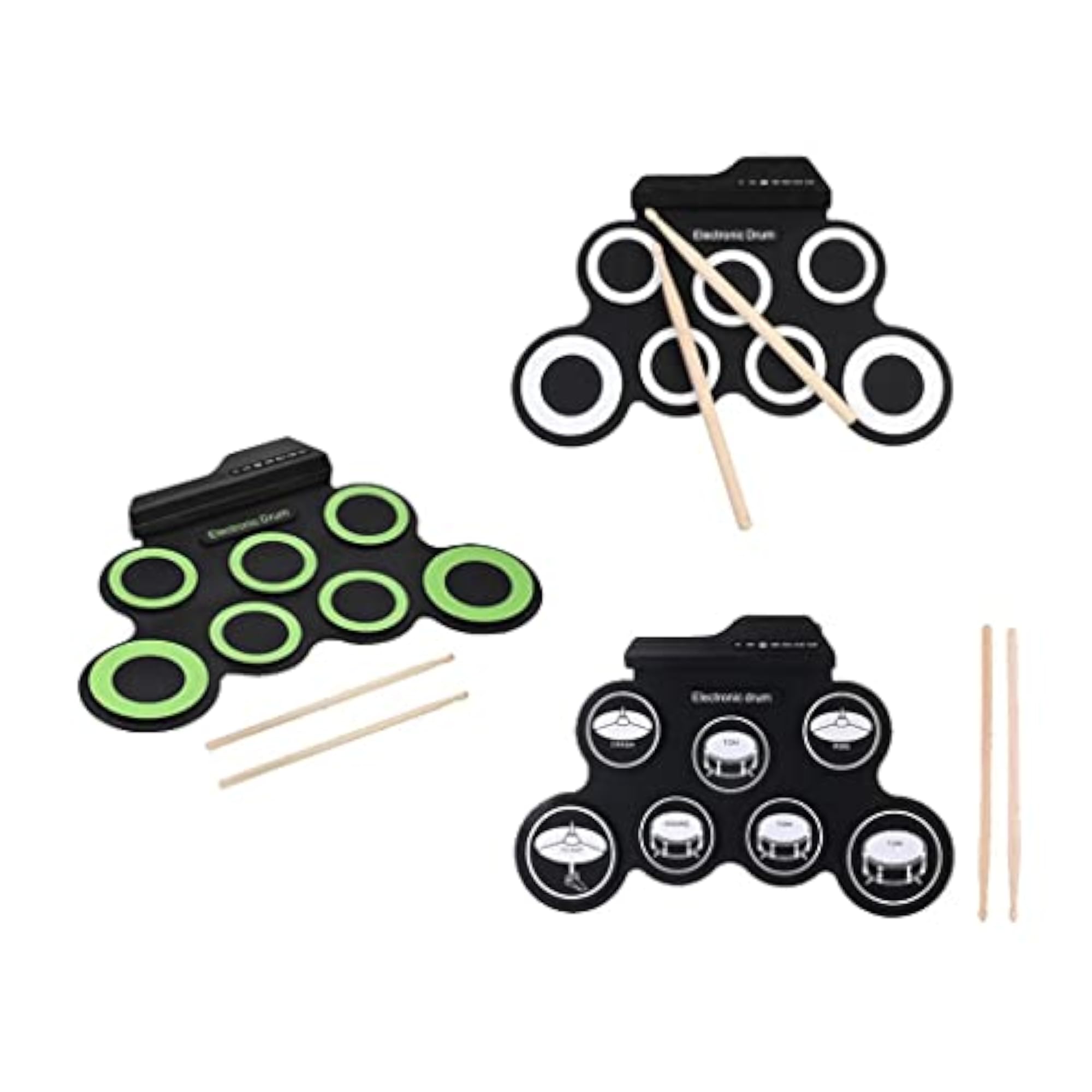 Portable Roll Up Drum Pad Kit with Speaker