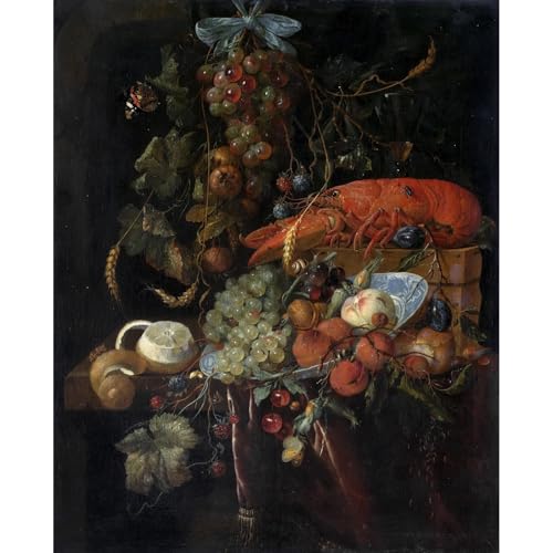 Impression sur toile grand format pour salon chic nature morte aux fruits 127x101cm
