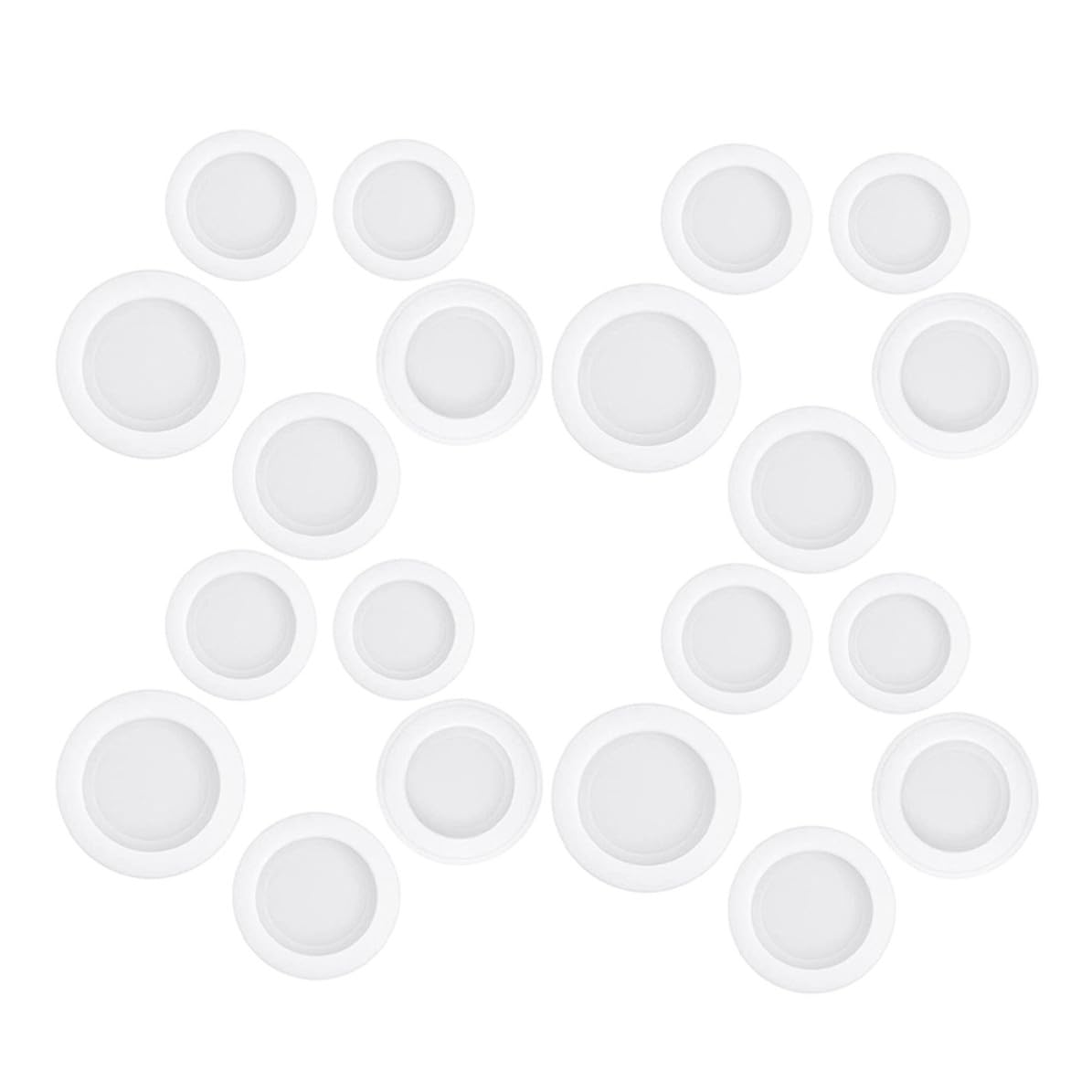 Rubber Piggy Bank Plug Replacement Stopper 40pcs Round White | 26mm 30mm 32mm 38mm Inner Diameters, for Coin Bank and Saving Box, Simple Closure