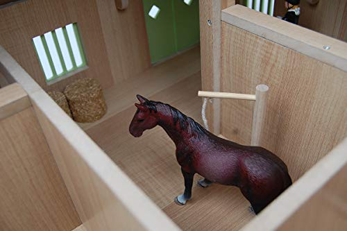 Kids Globe Farming Riding Farm Pink Farm Horse Stable Wooden 1:24 With 3 Boxes Toy Horse Farm With Practical Folding Roof, For All Standard Animal Figures 610210 - 4