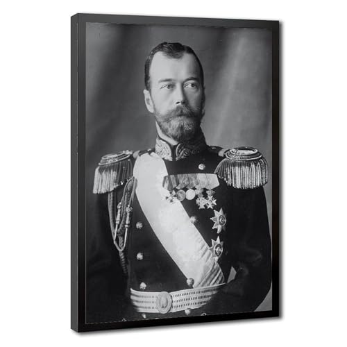 Poster Nicolas II de Russie portrait impression sur toile décoration murale cadre suspendu 50x75 cm