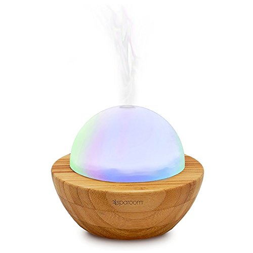 SpaRoom Aroma Globe Glass & Bamboo Essential Oil Diffuser, Aromatherapy, 1.8 Pound