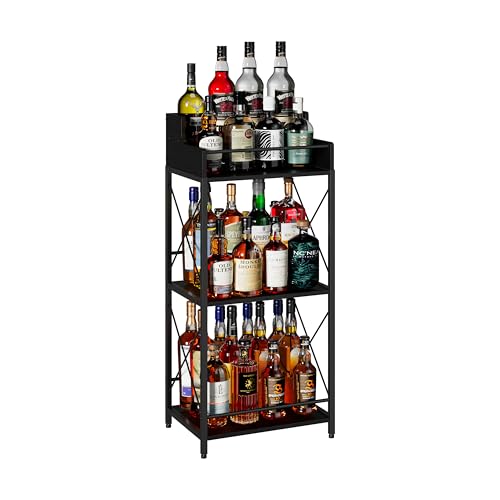 KLM Liquor Bottle Display Shelf, Liquor Cabinet bar for Home, 4 S...