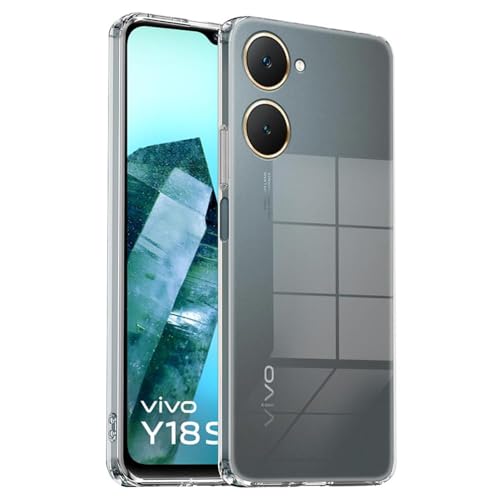 Image of COVERBLACK Soft Rubber Back Cover Compatible Model for Vivo V2333 / Vivo Y18 - Transparent