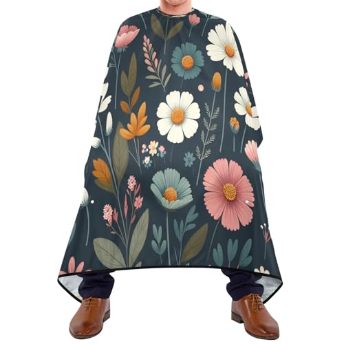 Kigai Daisy Flowers Hair Cutting Cape for Men & Women Waterproof Barber Cape Professional Hairdressing Salon Styling Apron with Adjustable Closure Snap