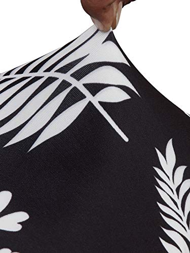 Image of Cortina Dining Chair Slipcovers | Protection Chair Covers | Leaf Print, Removable, Washable | Universal Fit Super Soft Stretchy Polyester Spandex | Hotel, Marriage, Wedding | Pack of 6, Black 1