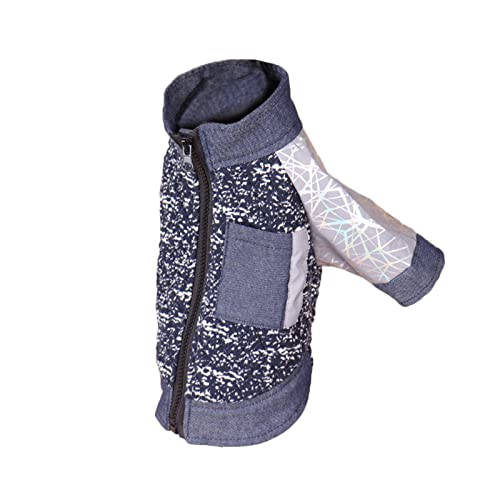 guohanfsh Pet Accessories,Pet Jacket Reflective Design Zipper Closure Fashion Winter Dog Denim Clothing Pet Clothes Pet Coat All-Matched Pet Supplies