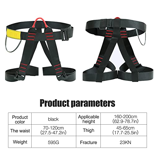 Foto von Foreverup Klettergurte Befestigender Klettergut, Breiterer Halbgurt zum Bergsteigen, Halber Körperklettergurt für Bergsteigen Sportklettern, Feuerrettung (Unisex, Belastung 2300KG)
