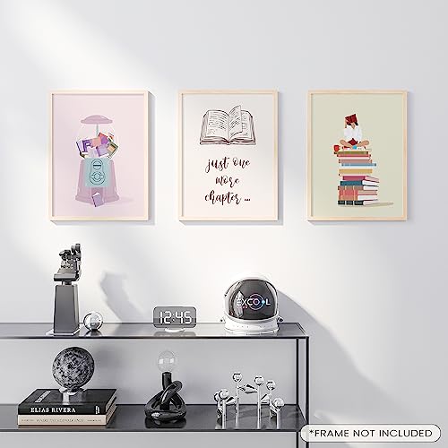 EXCOOL CLUB 12x16 Book Posters - Bookish Gifts for Book Lovers Women, Motivation Reading Corner Library Art Prints, Girl Reading Wall Art for Classroom Library Bookworm Decorations (UNFRAMED) — view 5