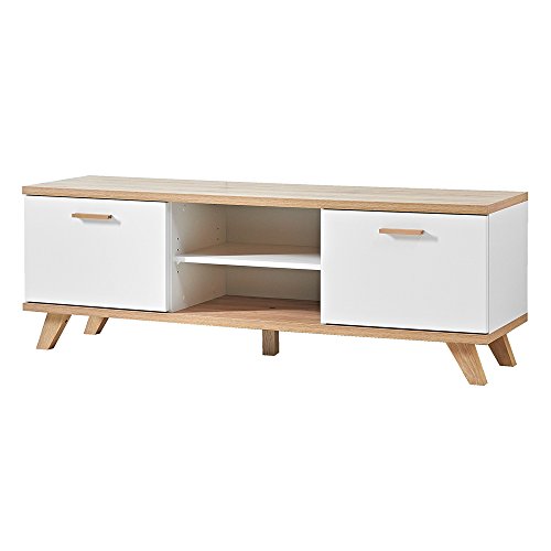 Germania GW-3219 Oslo Meuble TV chêne NB Blanc/Sanremo. 144 x 50 x 40 cm
