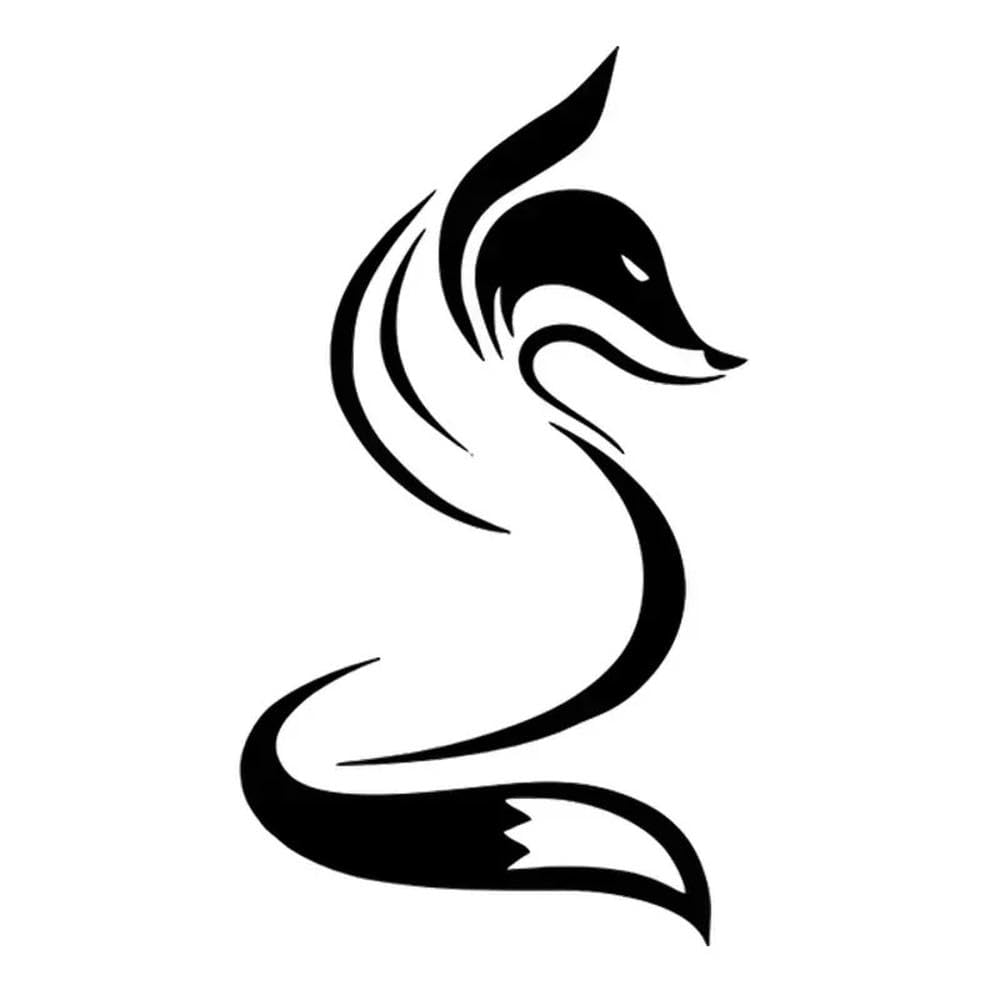 Auto Accessory Line Fox Car Sticker Vinyl Film Decor Decal Car Tuning Accessories(Black,2pcs)