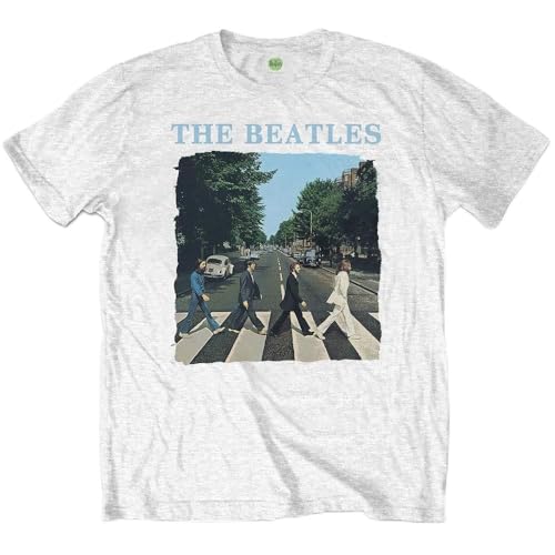 The Beatles Abbey Road & Logo Official Childrens Tee T-Shirt Boys Kids 5-6 Years White