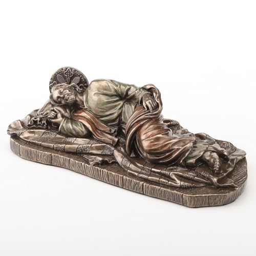 Estatua de San José Durmiente 6.25 in Bronce Resina miniatura 2