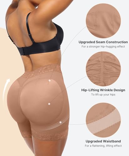 Image of SHAPELLX Butt Lifting Shapewear For Women Tummy Control Faja Shaping Shorts Thigh Slimming Panties Mid Waisted Shaper