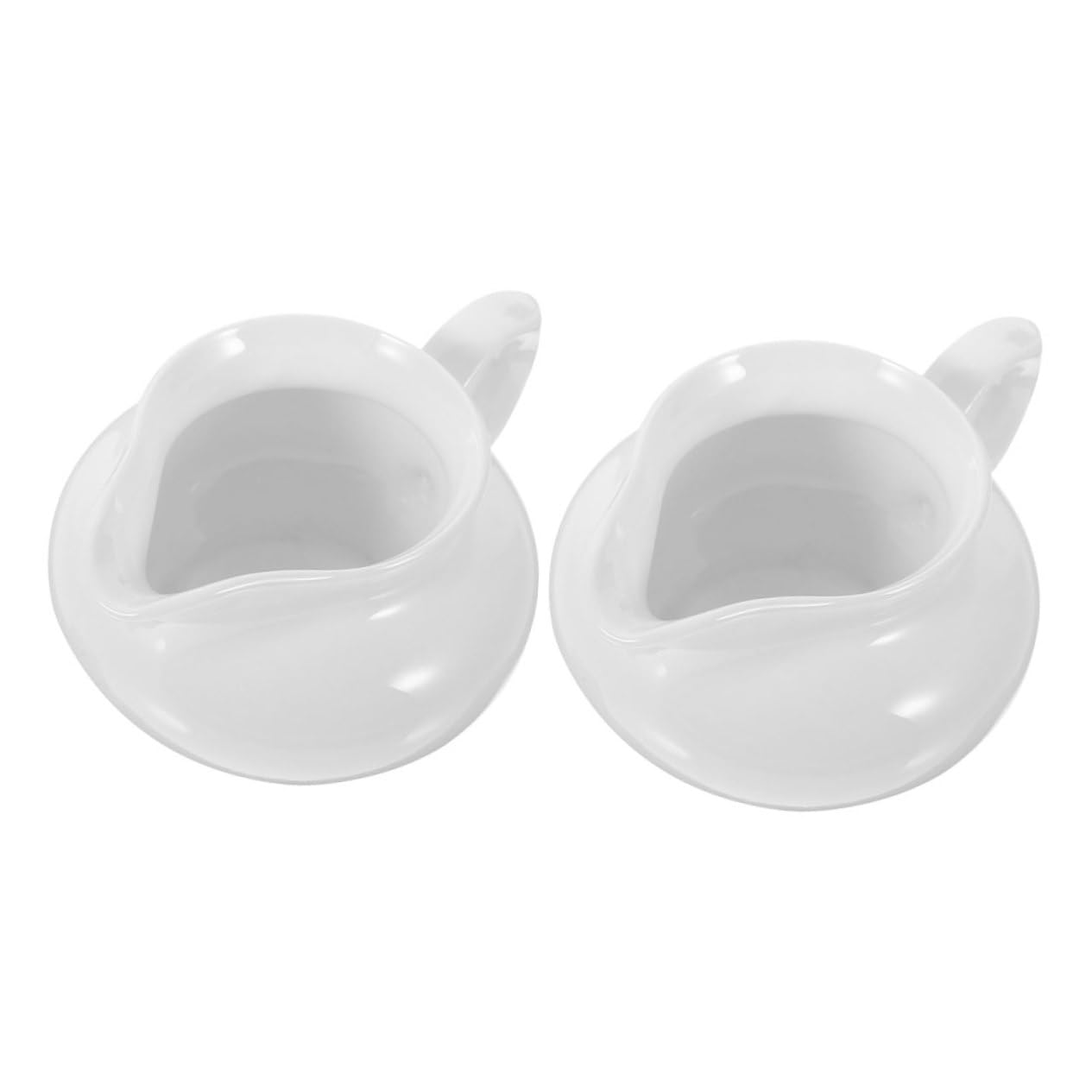 HOMOCONO 2 pcs Ceramic Gravy Boat with Handle Elegant Sauce Dispenser for Sauces and Gravies Easy to Clean Kitchen Essential for Home Use and Gifting