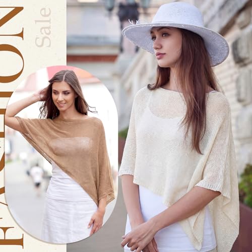 Image of Women Sheer Poncho Shrug Summer Sheer Blouse Top Lightweight Poncho Bolero for Evening Dress
