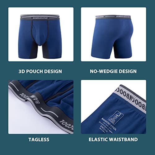Bamboo Cool Men's Underwear Boxer Briefs Soft Breathable Bamboo Viscose Performance Underwear For Men 4 Pack(Small) #TOP3