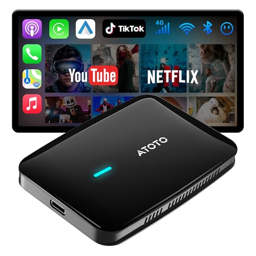 MYATOTO Magic AI Box Wireless CarPlay & Android Auto Adapter, 4G+32G Car Video Box Supports for Netflix/YouTube/TikTok/TF Card, DriveChat AI Smart Box with Dual WiFi & Bluetooth loT, Easy Setup