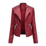 Occasions : veste de moto en cuir pour femme avec poches, parfaite pour la moto, le vélo, les fêtes, le travail, les voyages, les rendez-vous, l'école, les cadeaux d'anniversaire, les tenues décontractées, etc