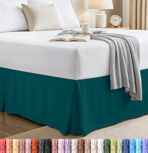 Faldón de cama Queen calidad de hotel con volantes plisados de caída suave 16" 2