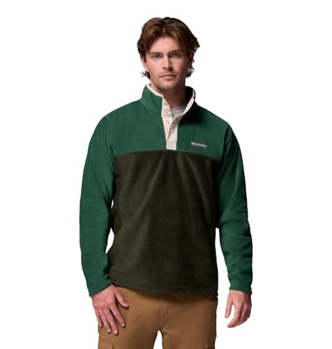 Columbia Mens Steens Mountain Half Snap Fleece Jacket, Greenscape/Rain Forest, Large