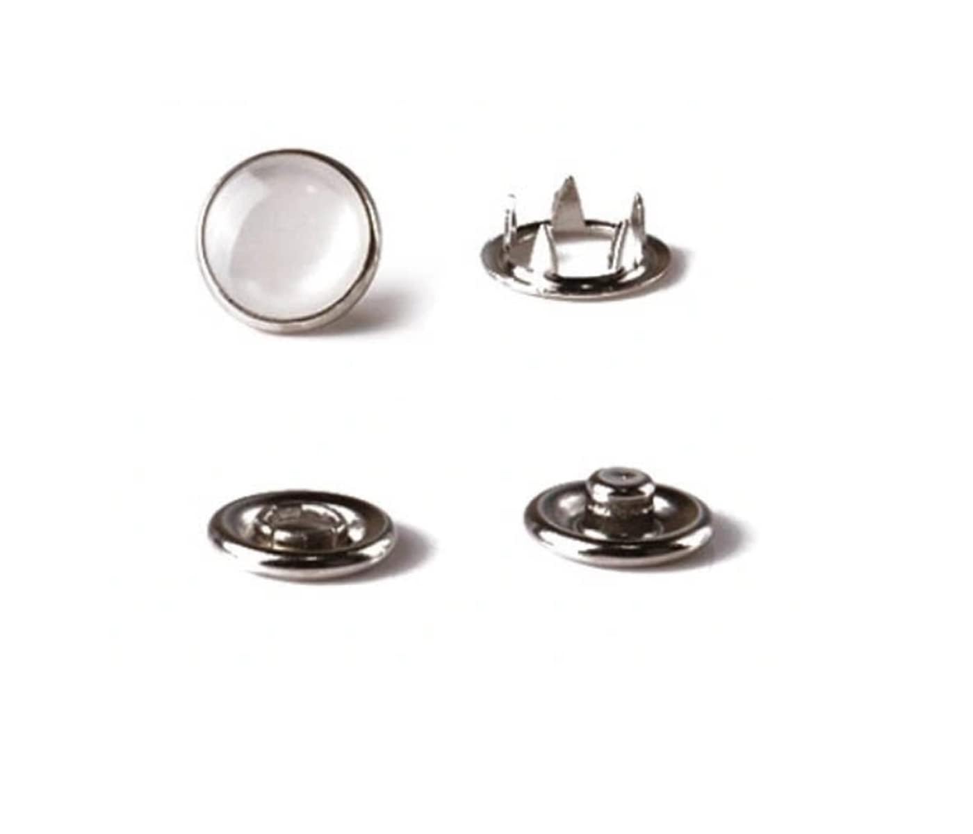 Bhavya EnterprisesBhavya Enterprises Premium Pearl Ring Cap Grip Prong Metal Snaps (snap Button) Pack of 50