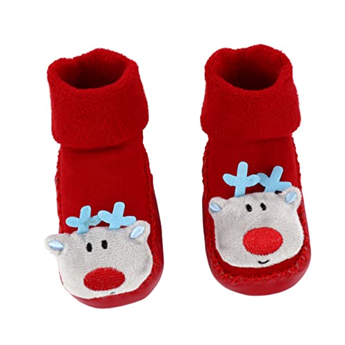 Gogogmee Cute Cartoon Christmas Socks for Kids Anti-Slip Soft Cotton Toddler Floor Socks Set Random Color