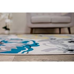 Rugshop Modern Floral Design Easy Cleaning for Living Room,Bedroom,Home Office,Kitchen Non Shedding Area Rug 5' X 7… 418W79jBzTL. SS280