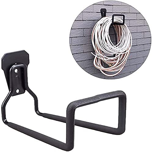 Heavy Duty Garden Hose Holder - Wall Mounted Iron Hook With Rubber Coating For Garage & Outdoor